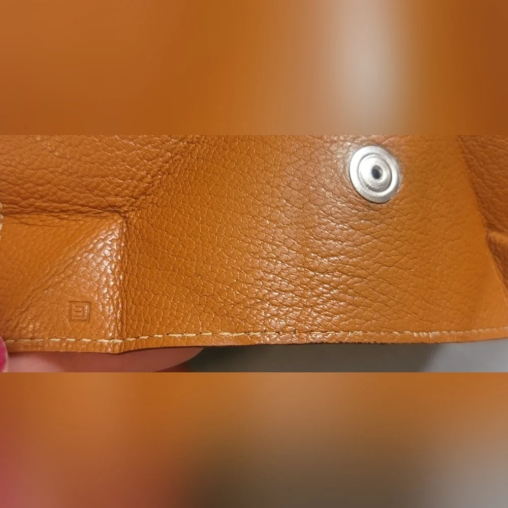 Authentic Hermes coin case le Van Cattle Leather Serie brown Sellier